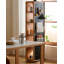 Solid Wood Frame Rectangle Freestanding Mirror with Shelves