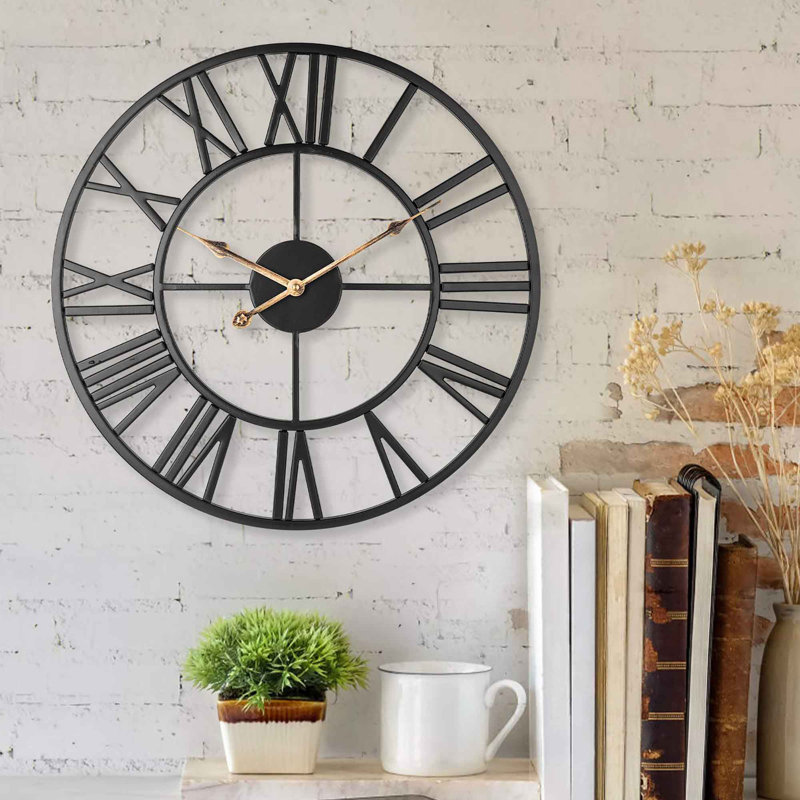 Abdulmajeed Metal Wall Clock, Black