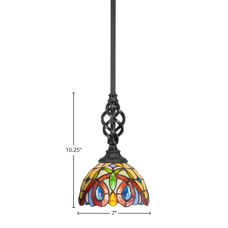 Mini-luminaire suspendu Eleganté, Bleu/jaune, H 62,25 po x l 36 po x P 7 po