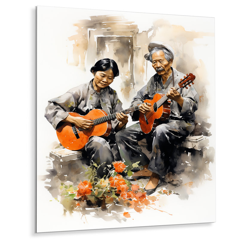 Vietnamese Street Performers - Salon d'art mural en métal du Vietnam, H 20 po x l 12 po x P 1 po