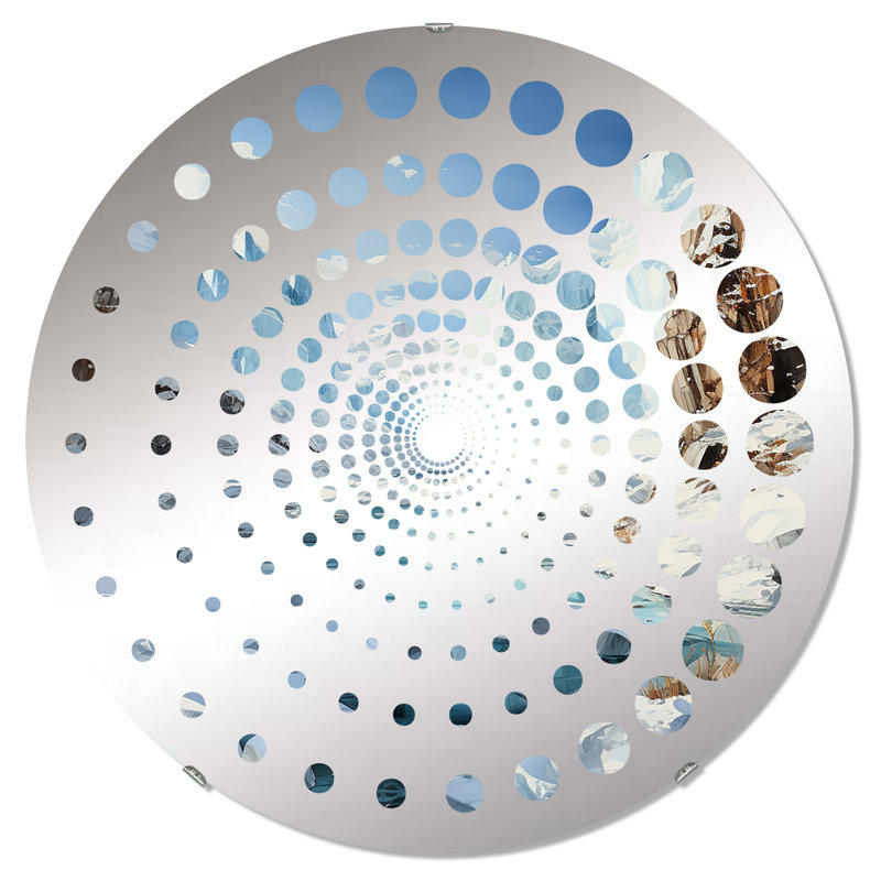 Spiral Dot Decorative Mirror, Island Glacier Charm In Winter I, L 23,6 po x H 23,6 po