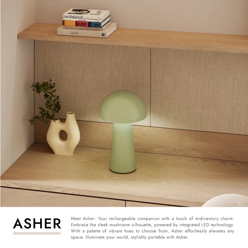 Asher LED Standard Table Lamp, Black