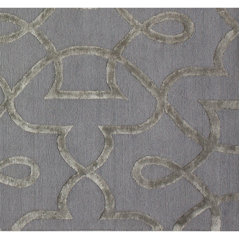 Geometric Area Rug in Gray/Sterling, Rectangle 9' x 12'