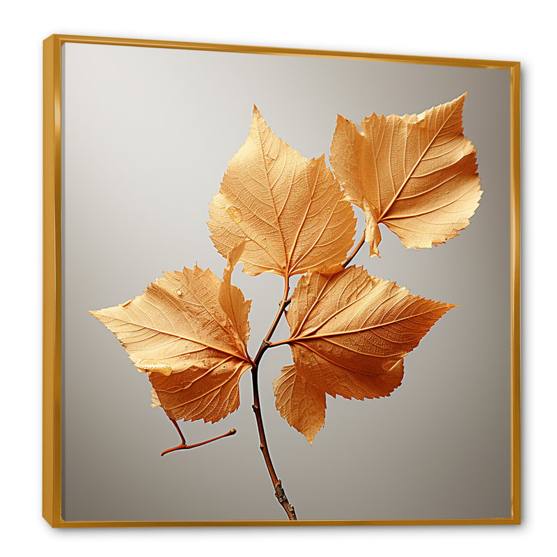 «Copper Leafy Abstractions I», reproduction sur toile, H 30 po x l 30 po x P 1 po, Cadre flottant doré