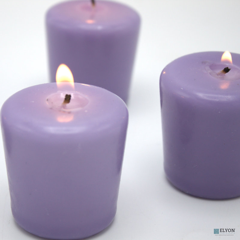 Bougies votives colorées non parfumées 24 pièces Elyon, Lavande