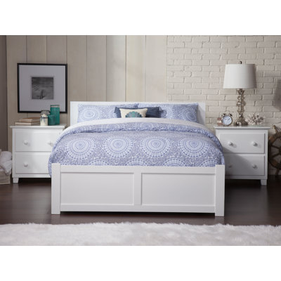 Flack Solid Wood Platform Bed with Panel Footboard & Trundle