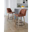 Tabouret de comptoir à hauteur fixe de 26 po avec pieds en bois cintré et repose-pieds rond Thea-93726507-93726505-93726503
