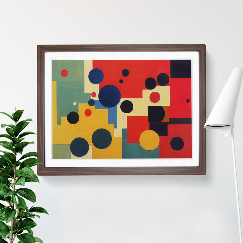 XH1022-8883X The Astonishing Modern Abstract Art 1 Piece Single Picture Frame Wall Art, 34cm H x 46cm W x 2cm D, Walnut
