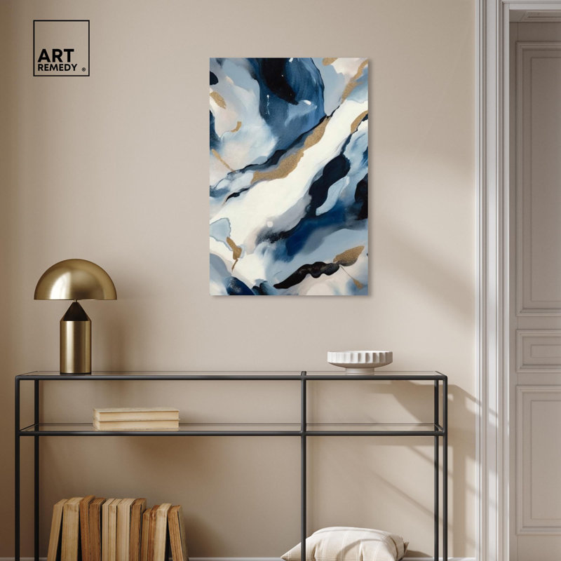 Snowy Peak 30" x 20" Abstract Canvas Wall Art
