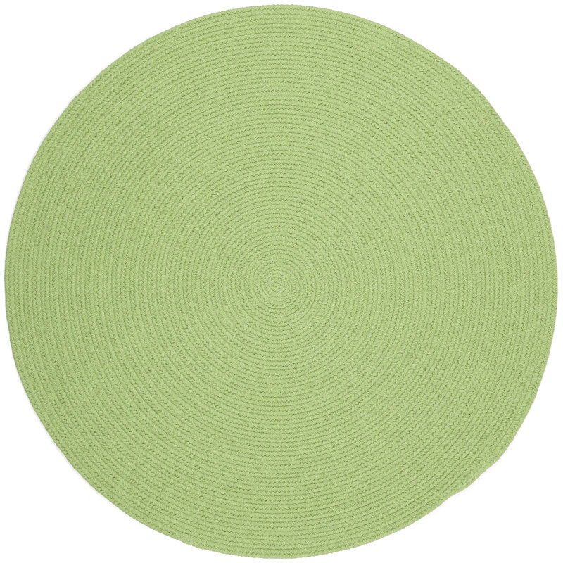 Tapis lime tressé à la main intérieur/extérieur Misha, Rond 6 pi