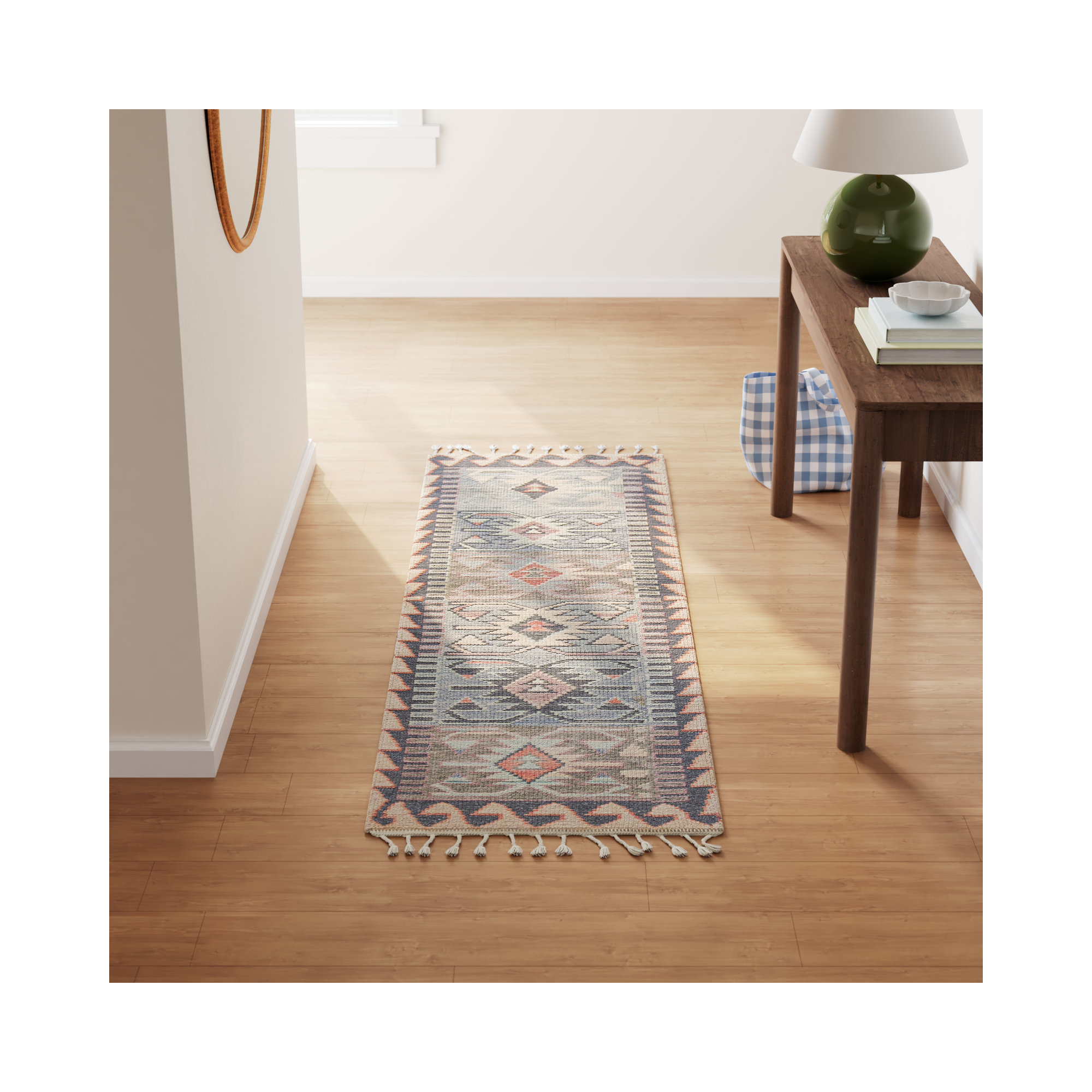 Handmade Wool Rug, Runner 2'3" x 8'