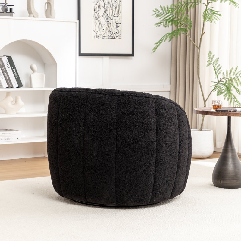 Fauteuil demi-tonneau pivotant, Mélange de polyester noir