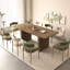 Simple et élégante table de salle à manger extensible en bois vieilli de 160 à 200 cm pour 6 à 10 personnes, brun beige avec double panneau de particules robuste à piédestal + table moderne pour personnes, piédestal, conception de cuisine