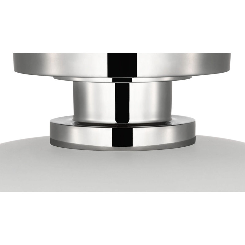 Cyrus 8" Flush Mount with White Glass, Polished Nickel