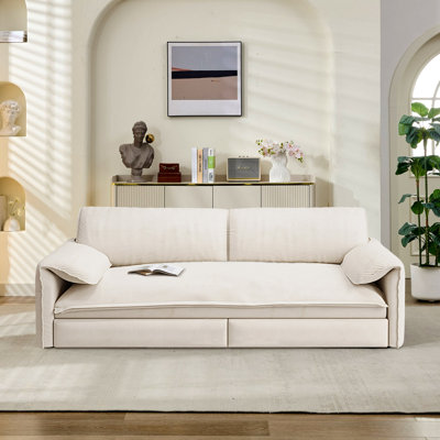 Canapé-lit convertible grand 3 en 1, canapé-lit escamotable avec dossier réglable, canapé convertible moderne pour le salon, les appartements et les petits espaces