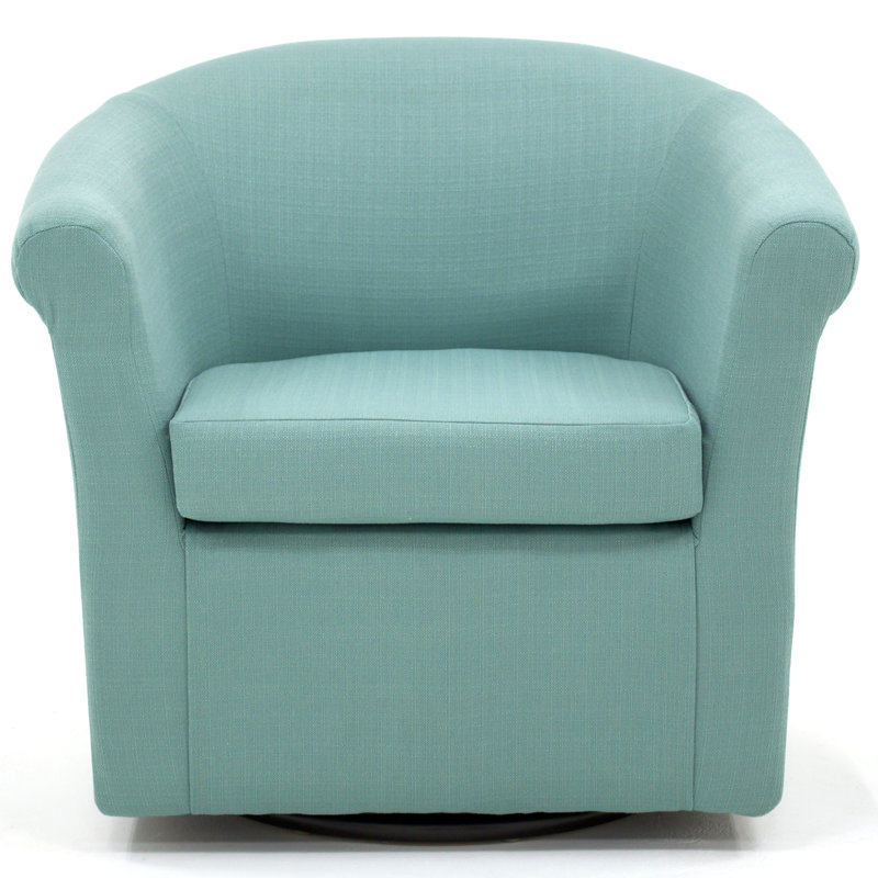 Anstett Upholstered Swivel Barrel Chair, Spa Polyester Blend