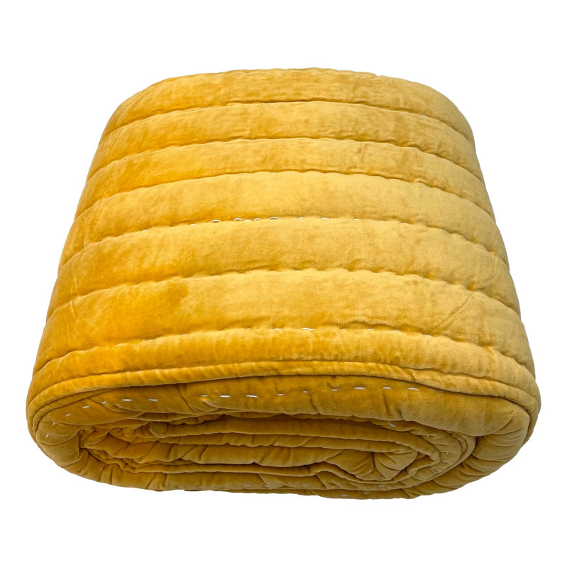 Solid Colour Bedspread, Mustard Gold
