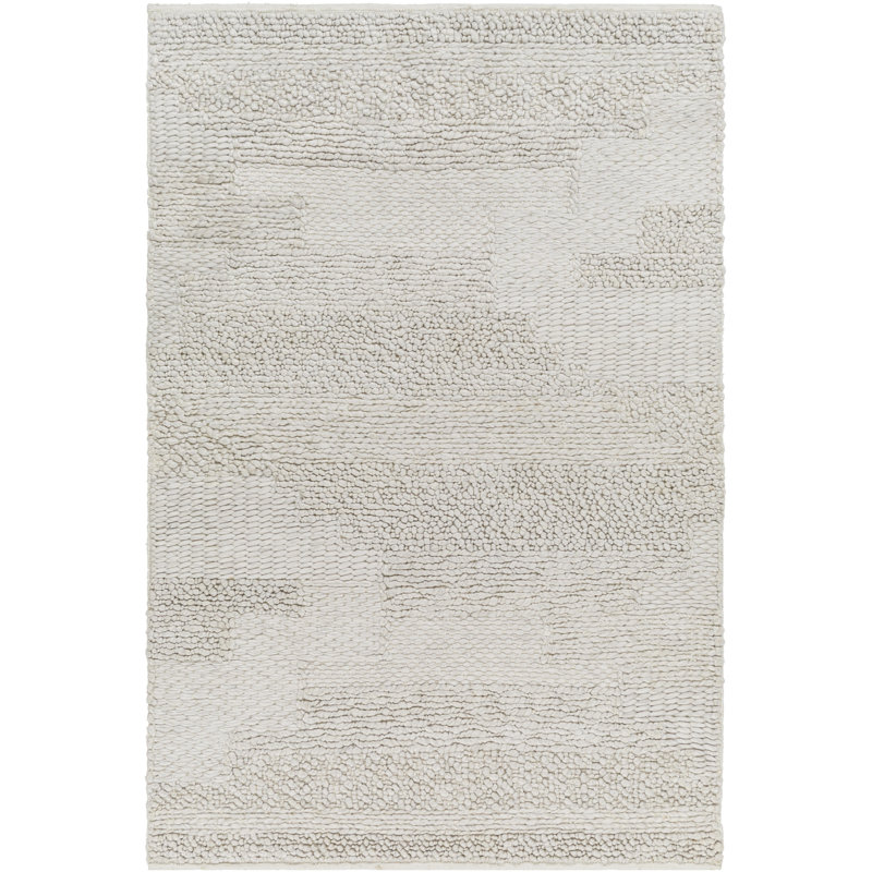 Vesta Handmade Hand Woven Light Gray Rug, Rectangle 8' x 10'