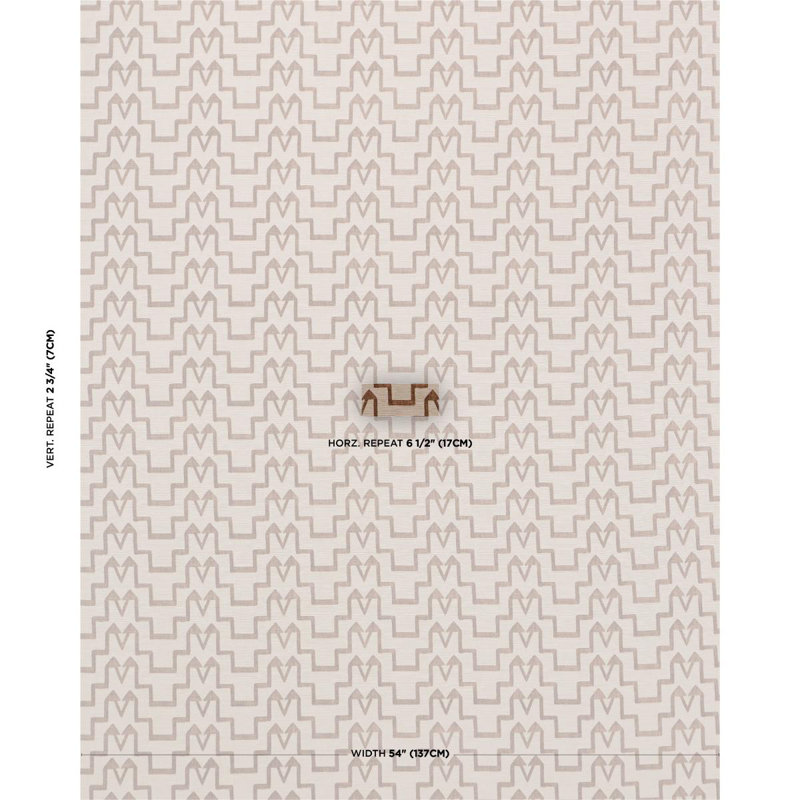 Schumacher X David Kaihoi Turkish Step Fabric, Brown