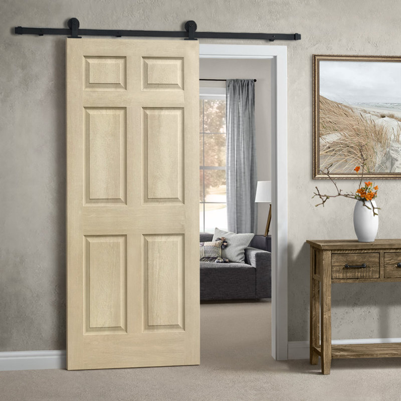 Porte standard lambrissée en bois manufacturé, 30 po x 80 po, Crème rétro