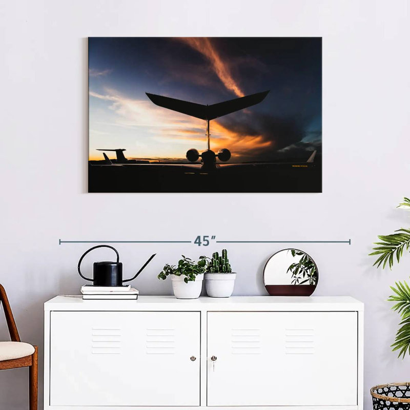 Mehar Private Jet Silhouette, 24" H x 36" W