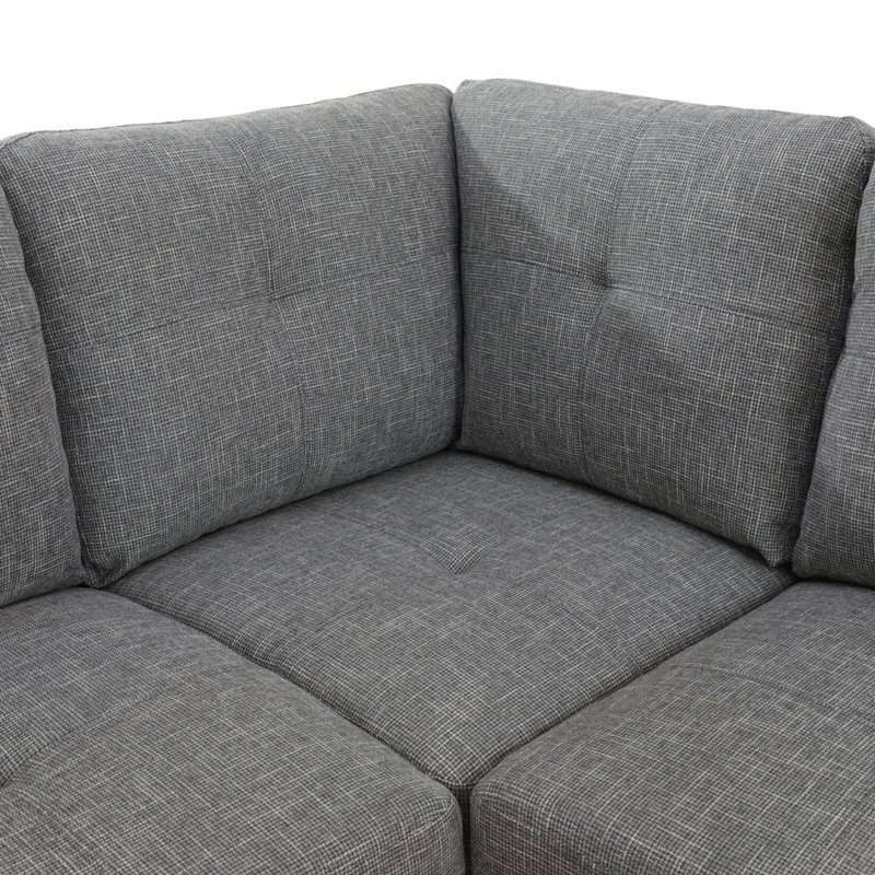 Jacksmith Upholstered Sectional, Left Hand Facing, Light Gray