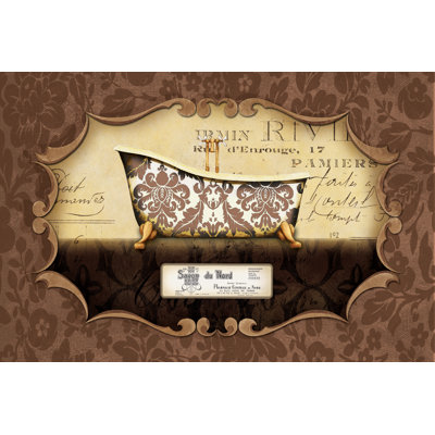 Brown Ornated Tub - Wrapped Canvas Print
