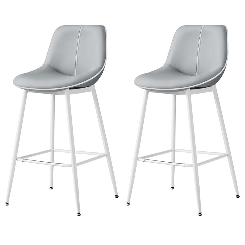 Borna Bar Stools Set of 2, Counter Height Bar Stools, Gray, Bar Stool (28.7" Seat Height)