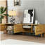 Meuble télé 70 pouces avec rangement Mid-Century moderne, convenant au salon, à la chambre à coucher et à l'armoire multimédia