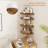 Set Of 4 Heavy Duty Rustic Corner Shelves With Cable Management - Ideal For Stylish Storage-880156186