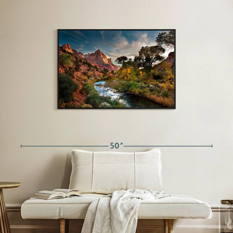 Paysage de Sion, Cadre flottant noir, 37 po x 25 po
