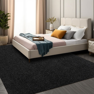 Tapis de couloir ou de cuisine avec envers en caoutchouc, noir