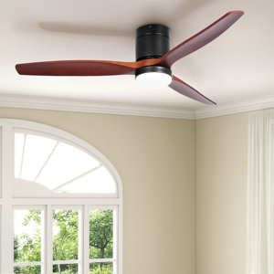 Olaughlin 52'' Low Profile Ceiling Fan with Light and Remote