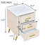Table de chevet rembourrée beige avec 3 tiroirs et poignées de table de chevet en métal-1597826023