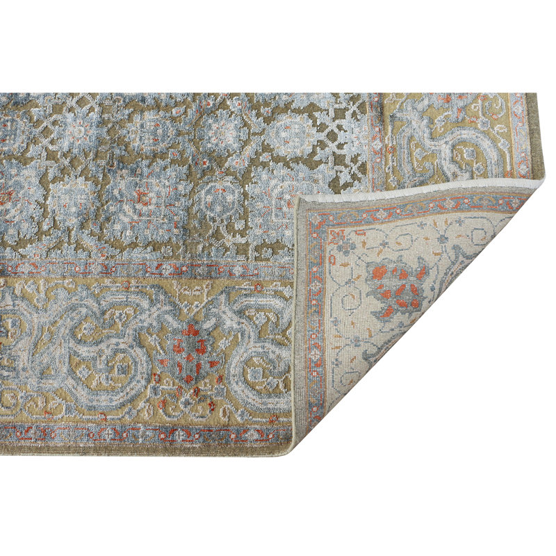 Hand Knotted Area Rug in Camel/Beige, Rectangle 8' x 10'