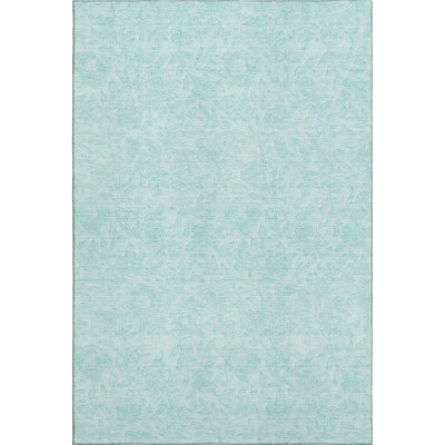 Premium Machine Washable Prisco Teal Rug