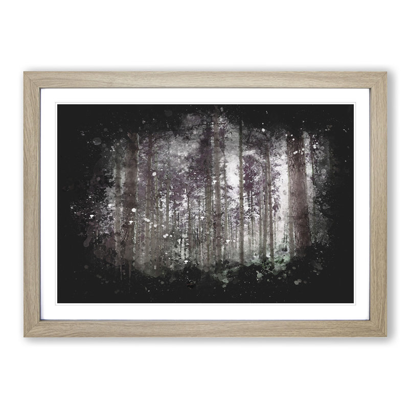 Pretty Forest - Picture Frame Graphic Art Print, 24cm H x 33cm W x 2cm D, Oak Framed