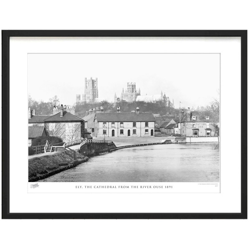 Ely, The Cathedral From The River Ouse 1891 by Francis Frith - Single Picture Frame Print, 28cm H x 36cm W x 2.3cm D
