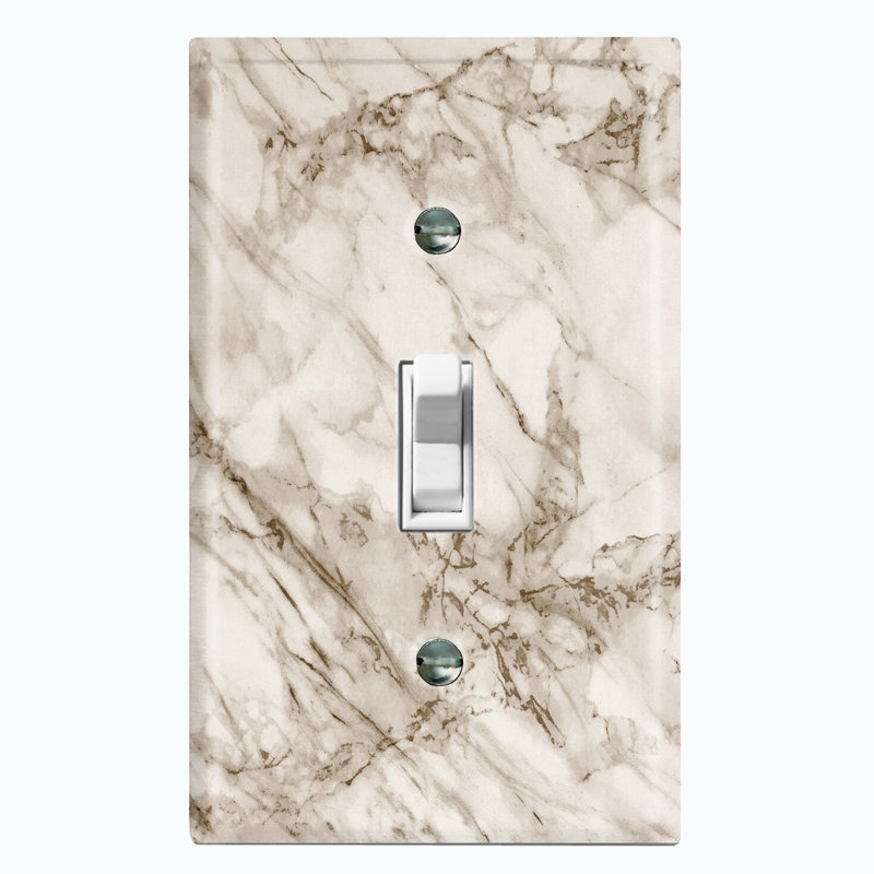 1-Gang Toggle Light Switch Wall Plate, Beige/White