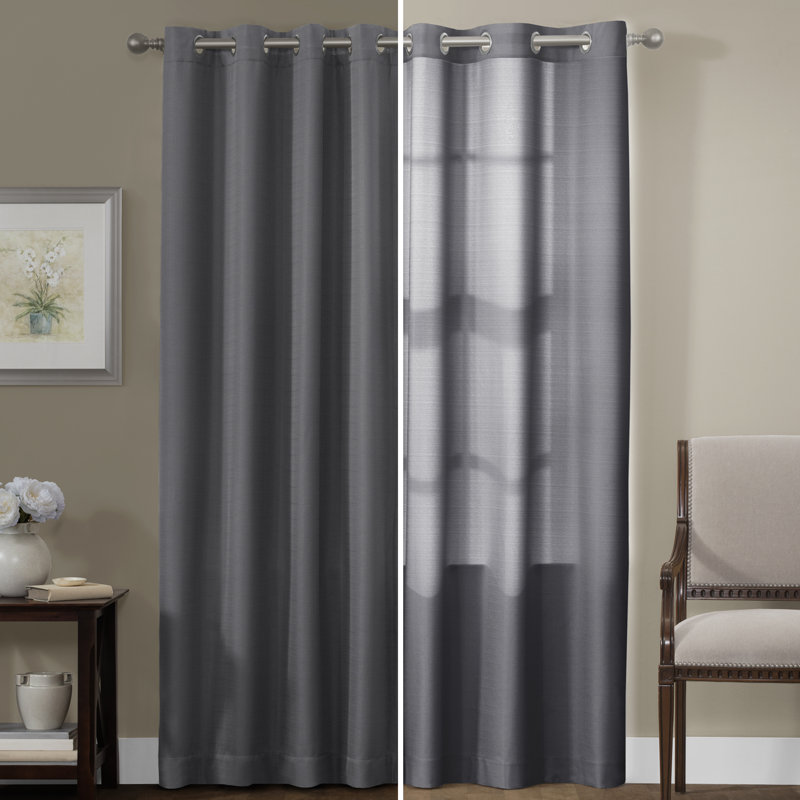 Gupton Blackout Curtain Single Panel, Gray