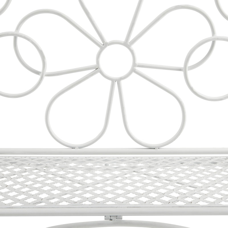 Iron Outdoor Bench, White