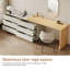 L-Shaped Dressing Table with 6 Drawers, Extending Vanity Unit in Light Grey and Oak Effect Fast Dispatch From UK Warehouse – Dispatched Within 2 Days