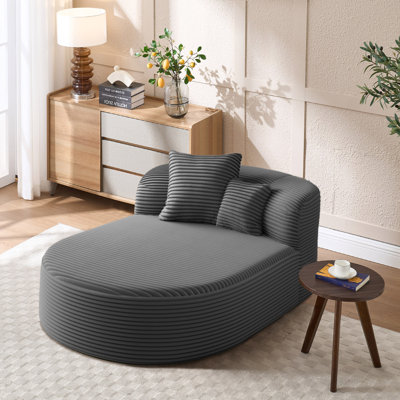 Boneless Corduroy Chaise Lounge Sofa