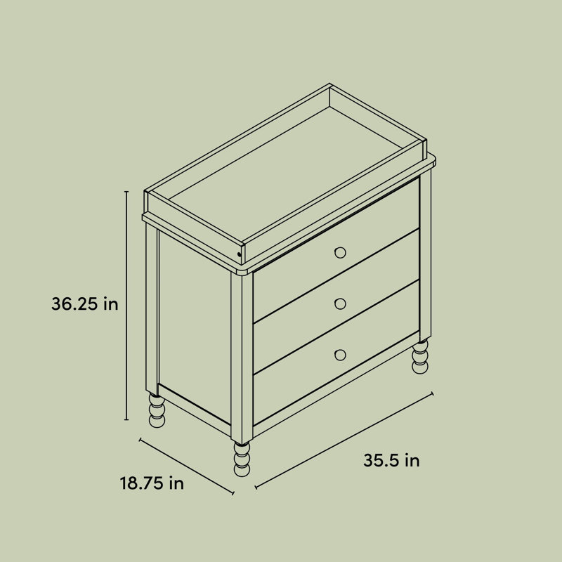 Rio 3 Drawer Chest With Changing Topper, Driftwood