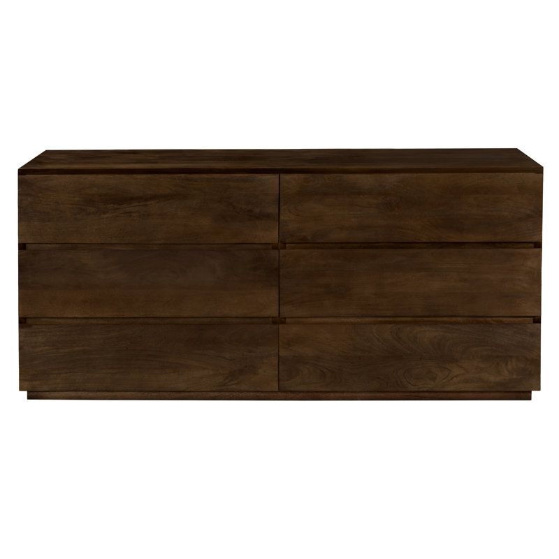Commode à 6 tiroirs Flagstaff au fini brun barista moderne sur bois massif