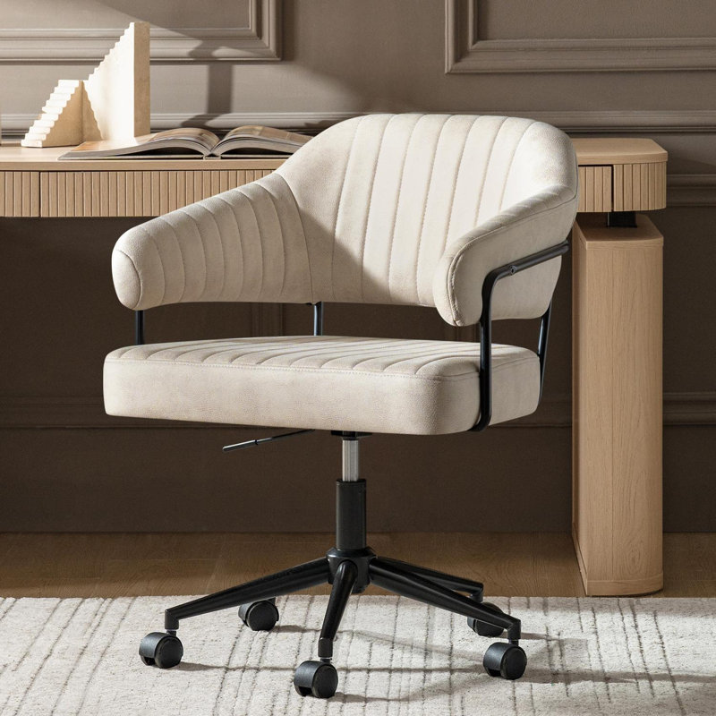 Chaise de bureau pivotante avec similicuir et inclinaison Honor Modern, Otmeal