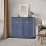 Double Tilt Out Trash Cabinet 20 Gallons Wooden Free Standing(Not include trash can)