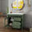 36" Bathroom Vanity Sink with Motion-Sensor Lighting, Patterned Glass & Farmhouse Storage Cabinet-556404641
