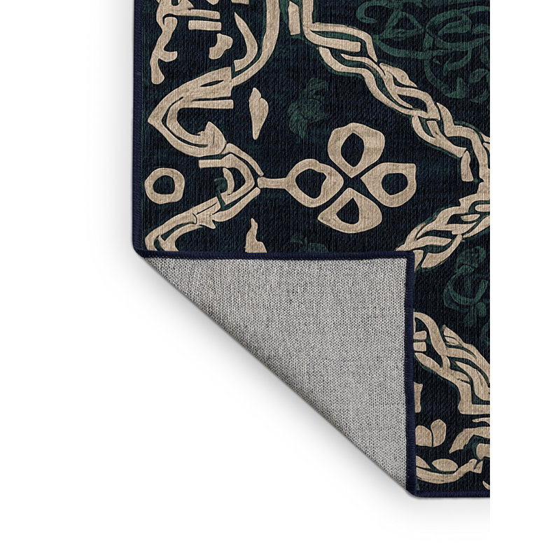 Machine Washable Gray Area Rug, Rectangle 4' x 6'