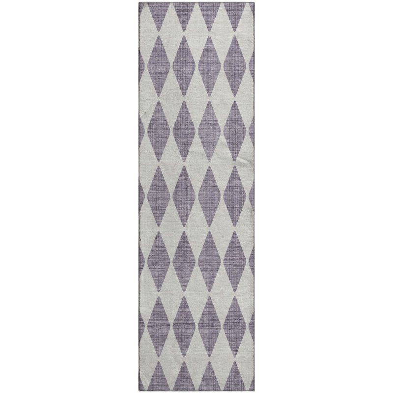 Premium Machine Washable Cerrito AMF578 Purple Rug, Runner 2'3" x 7'6"